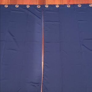 1 pair Navy with silver tone grommet curtains